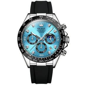 OLEVS Relógio Masculino Original Quartzo a Prova D'água Aço Inoxidável Silicone 2875 41.5mm Novo
