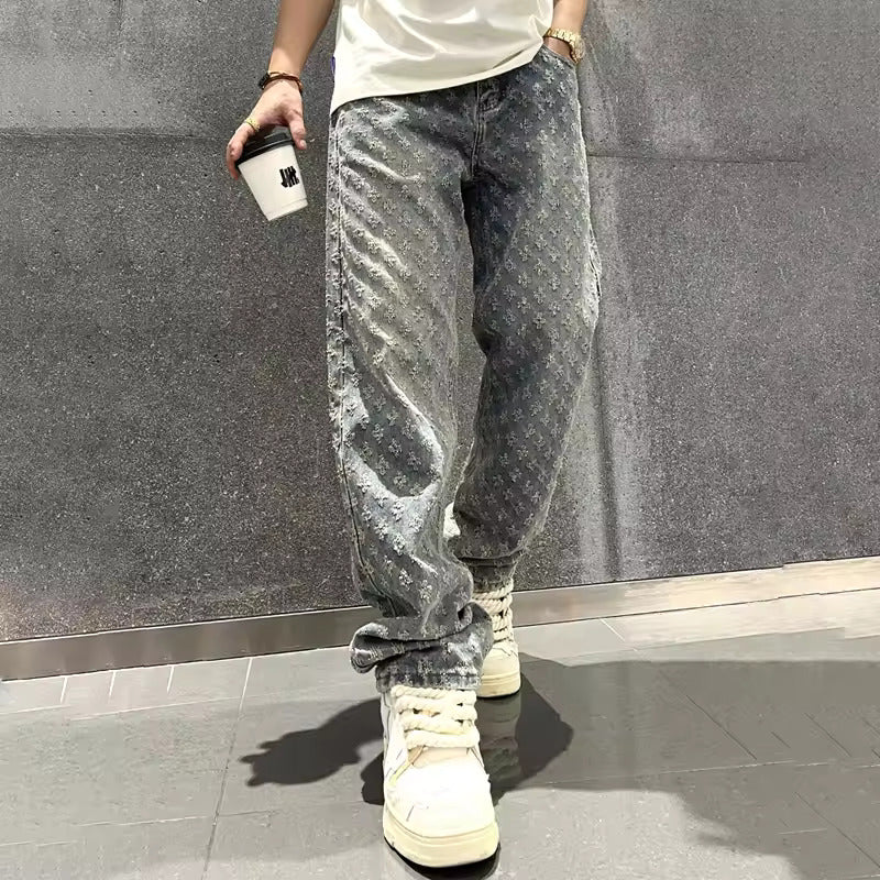 Calça Jeans Jacquard Denim