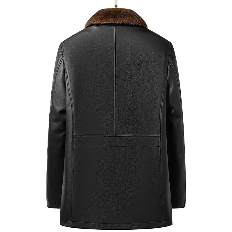 Sobretudo Genuine Leather & Mink Fur