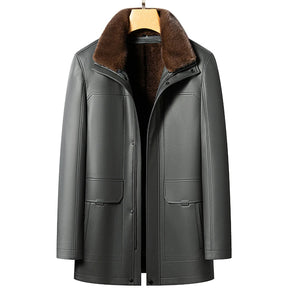 Sobretudo Genuine Leather & Mink Fur